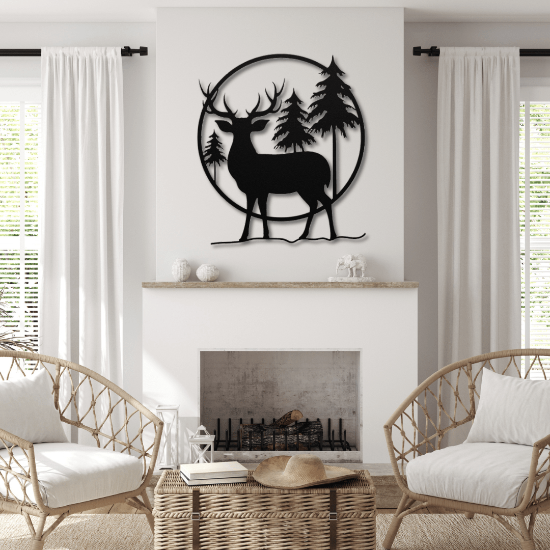 Wall Art Black / 12 Inch Beautiful Elk Wall Art