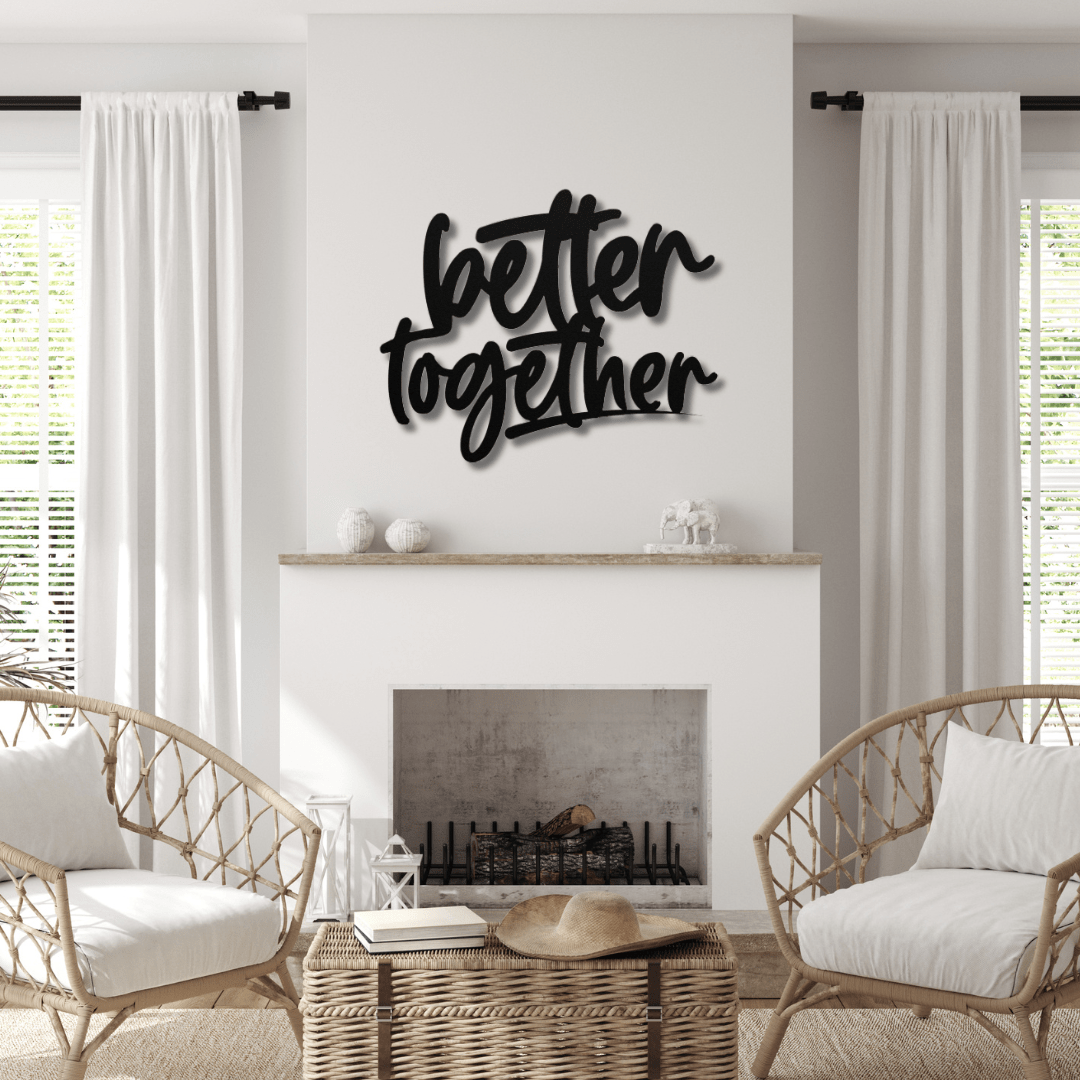 Wall Art Black / 12 Inch Better Together Metal Word Art