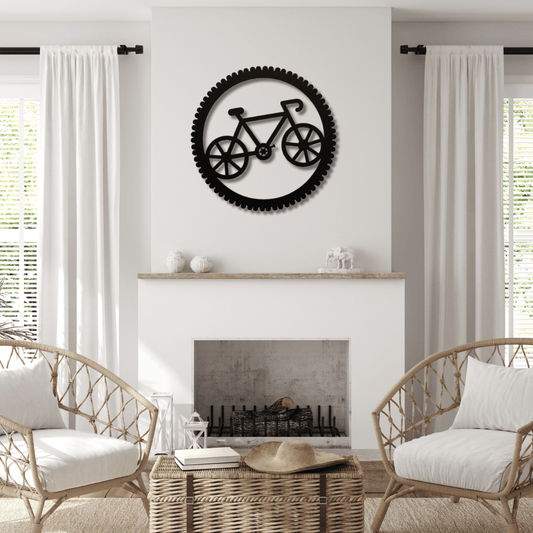 Wall Art Black / 12 Inch Bicycle a in a Tire Frame Wall Art