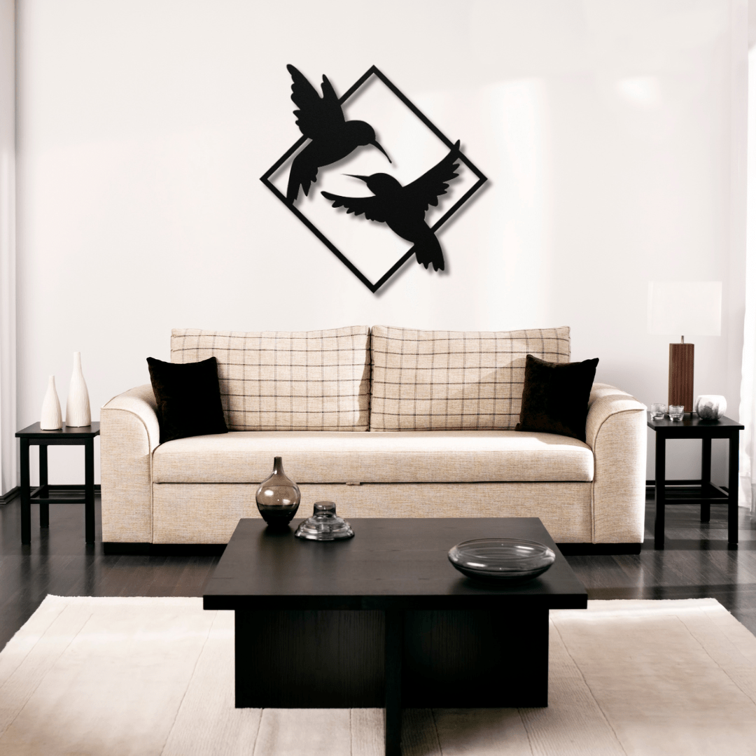 Wall Art Black / 12 Inch Birds Playing Wall Art