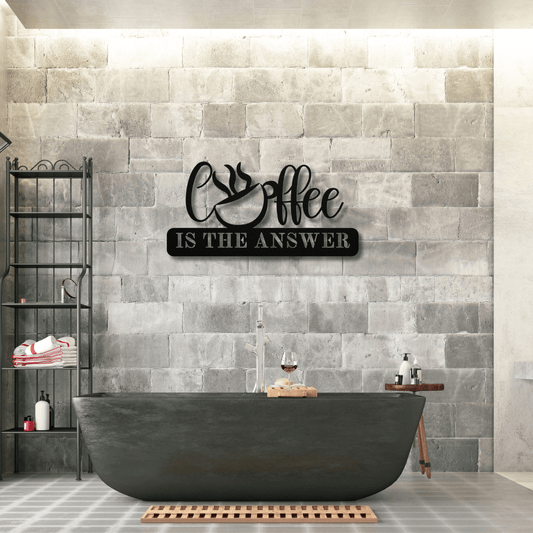 Wall Art Black / 12 Inch Coffee is the Answer Wall Art