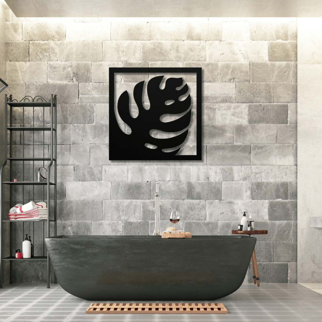 Wall Art Black / 12 Inch Decorative Leaf Wall Art