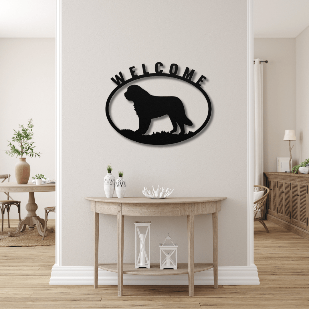 Wall Art Black / 12 Inch Dog Welcome Sign