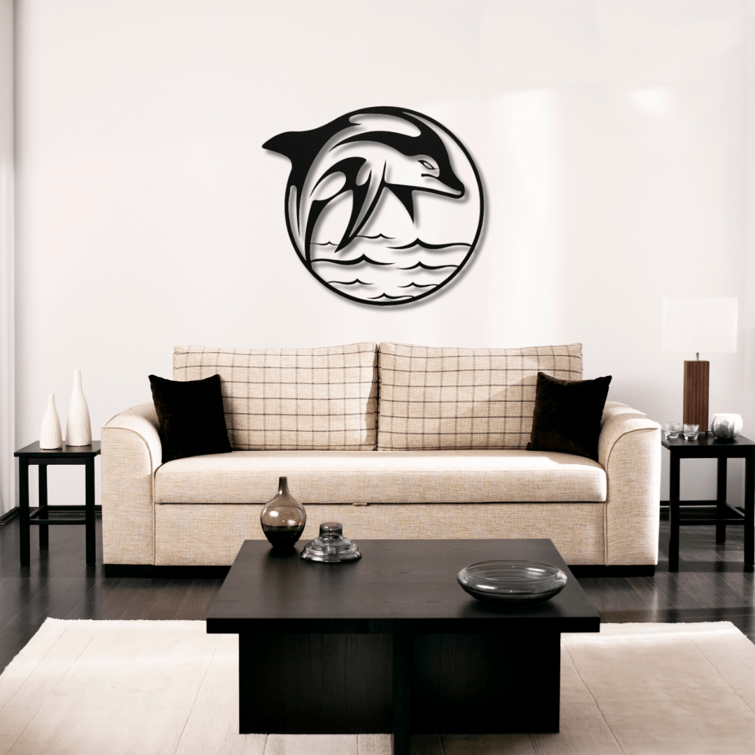 Wall Art Black / 12 Inch Dolphin Wall Art