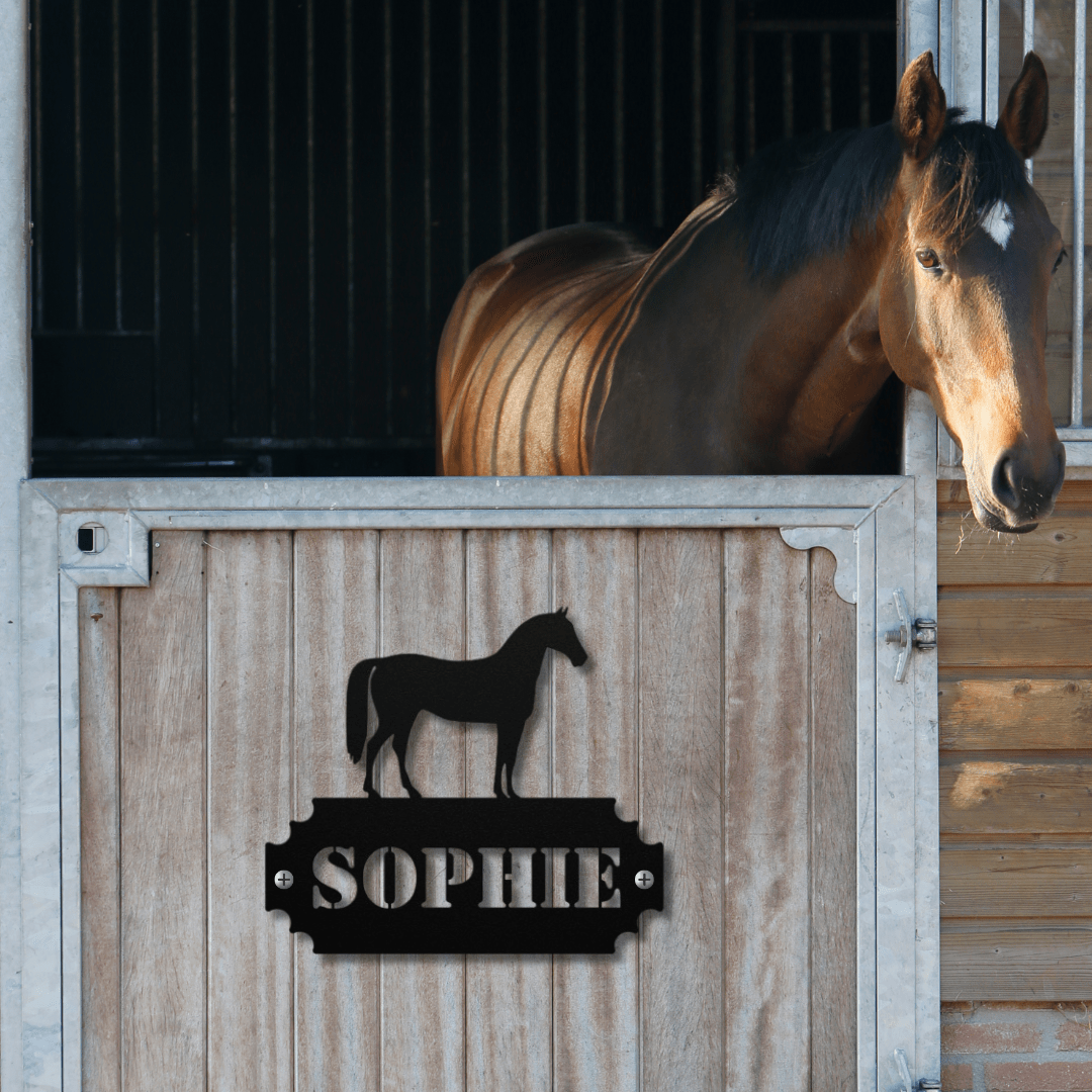 Wall Art Black / 12 Inch Elegant Equine Signature Nameplate