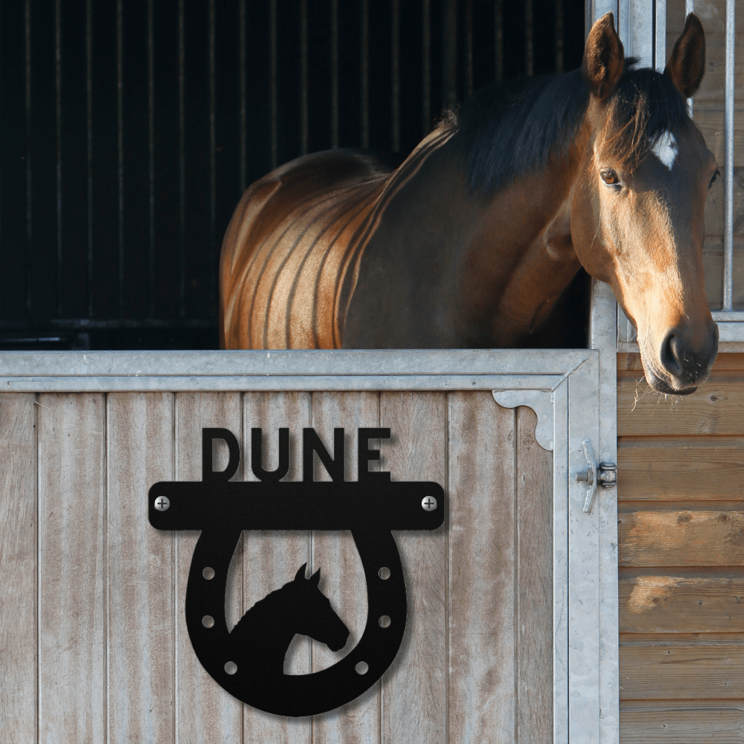 Wall Art Black / 12 Inch Majestic Horseshoe Nameplate