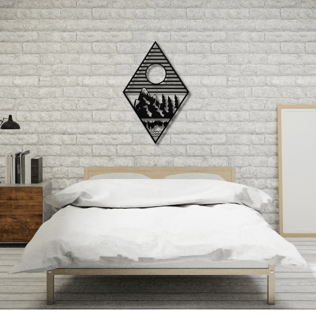 Wall Art Black / 12 Inch Mountain Wall Art