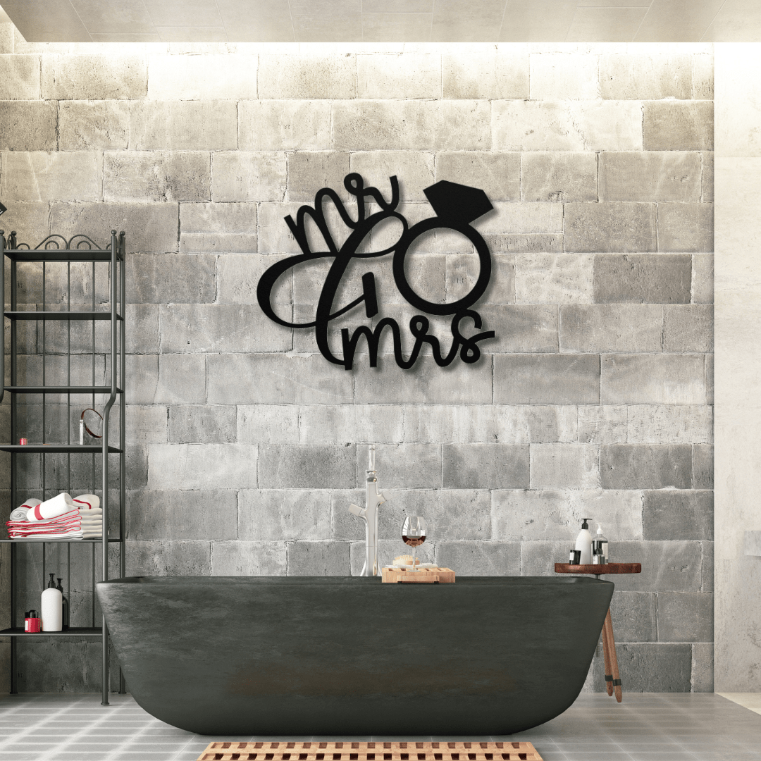 Wall Art Black / 12 Inch Mr. and Mrs. Wall Decor