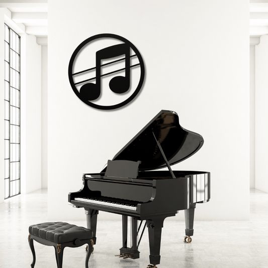 Wall Art Black / 12 Inch Music Note Wall Art