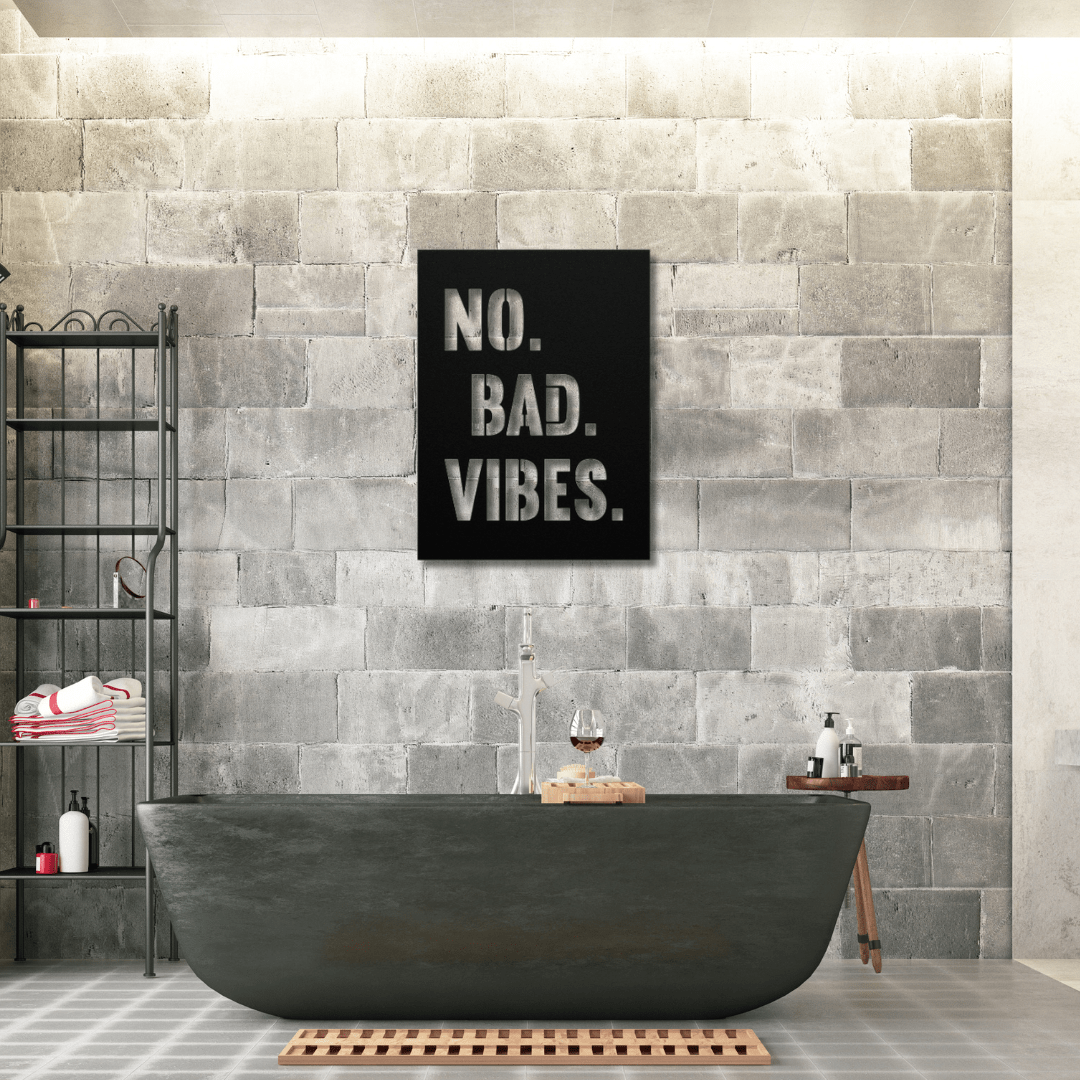 Wall Art Black / 12 Inch No. Bad. Vibes. Metal Wall Art