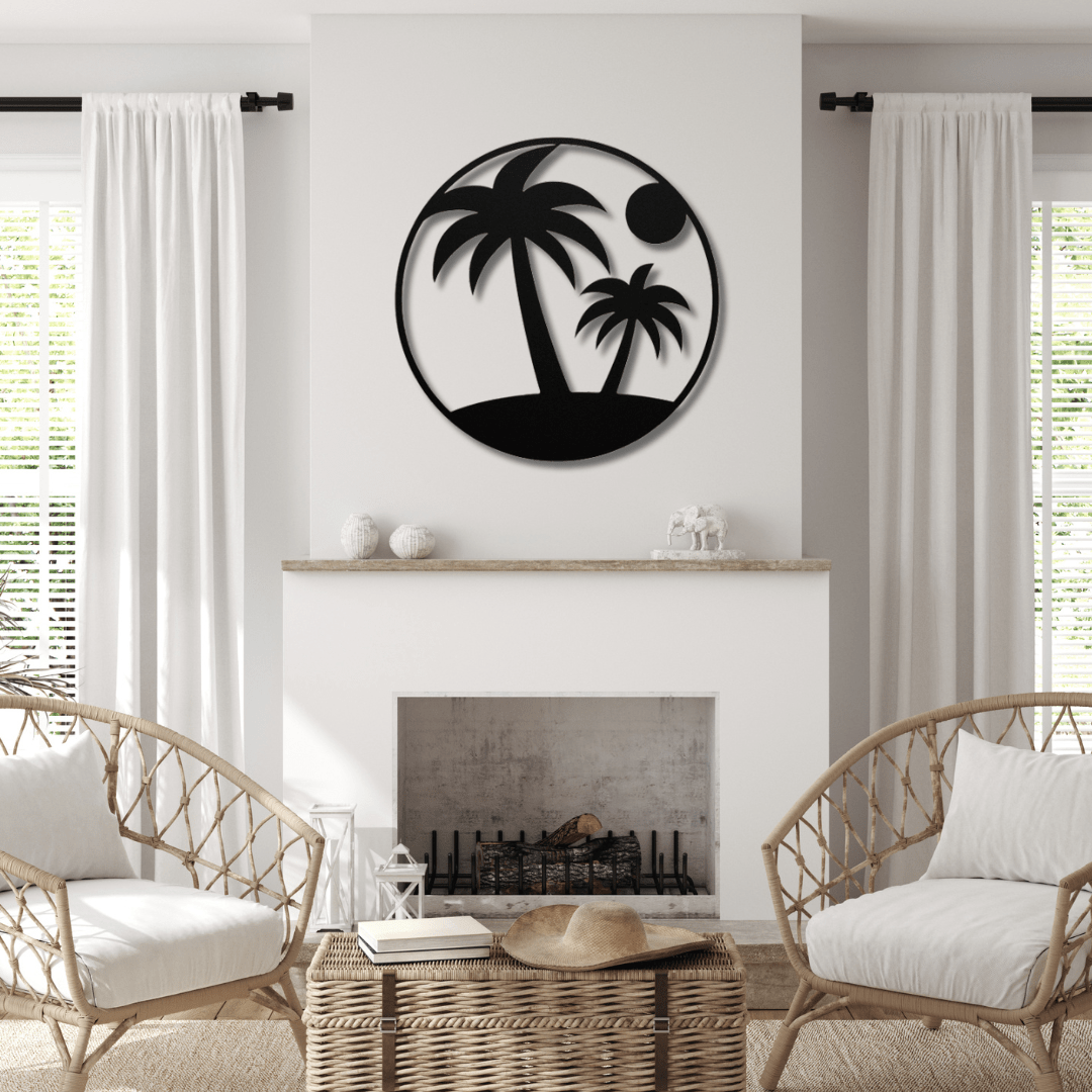 Wall Art Black / 12 Inch Palm Tree Wall Art