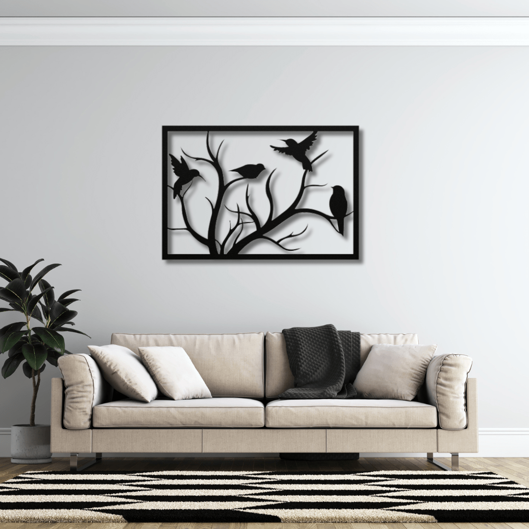 Wall Art Black / 12 Inch Peaceful Bird Wall Art