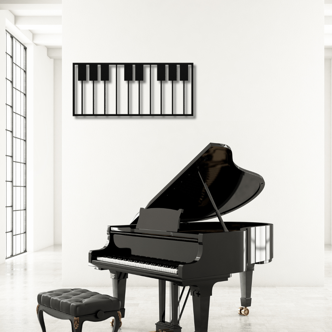 Wall Art Black / 12 Inch Piano Keyboard Wall Art