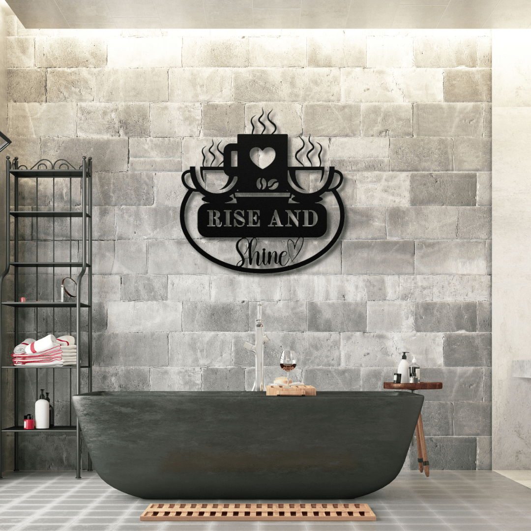 Wall Art Black / 12 Inch Rise and Shine Coffee Art