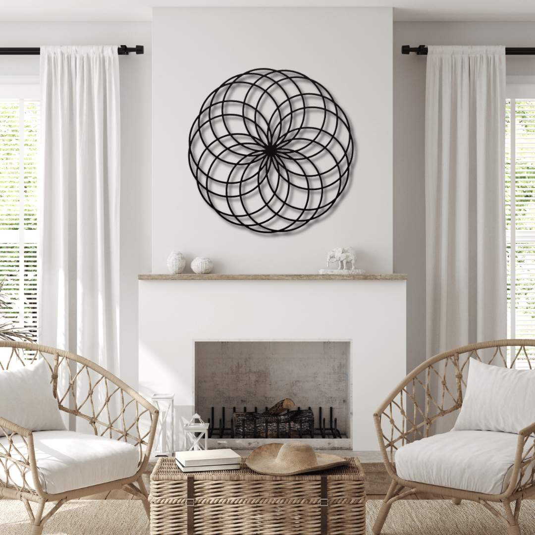 Wall Art Black / 12 Inch Sacred Geometry Wall Decor