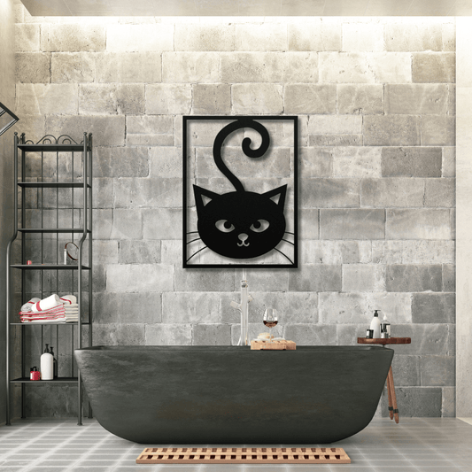 Wall Art Black / 12 Inch Silly Cat Wall Art