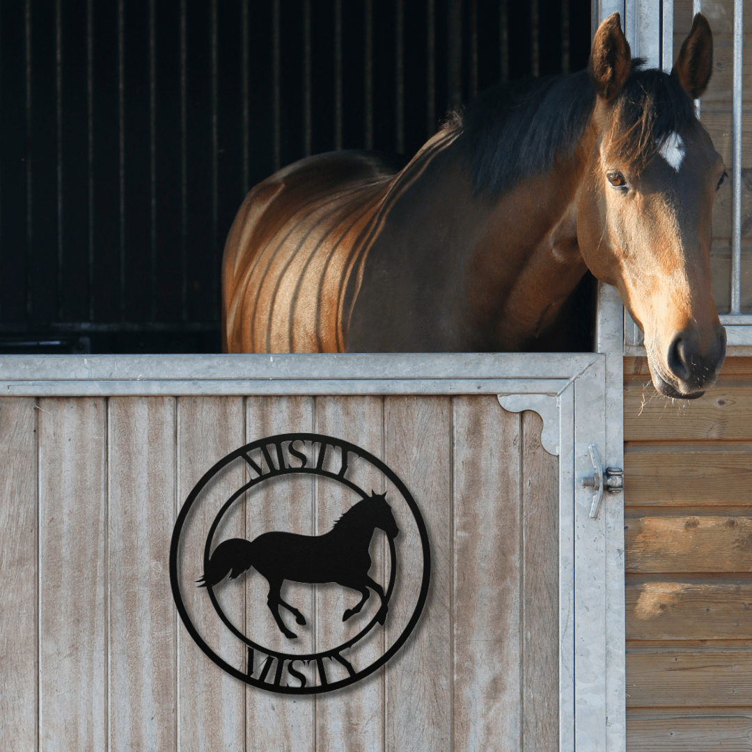 Wall Art Black / 12 Inch Spirited Gallop Nameplate