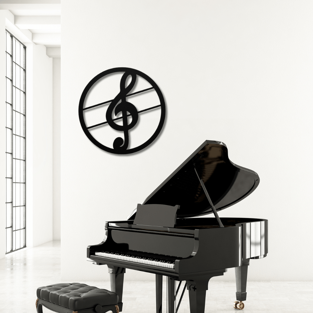 Wall Art Black / 12 Inch Treble Clef Music Wall Art