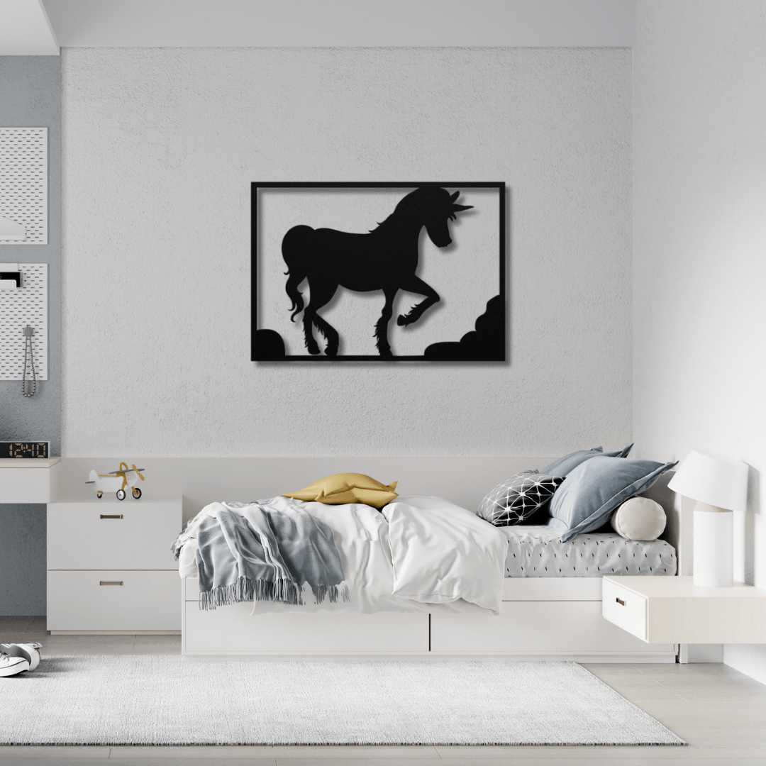 Wall Art Black / 12 Inch Unicorn Wall Decor