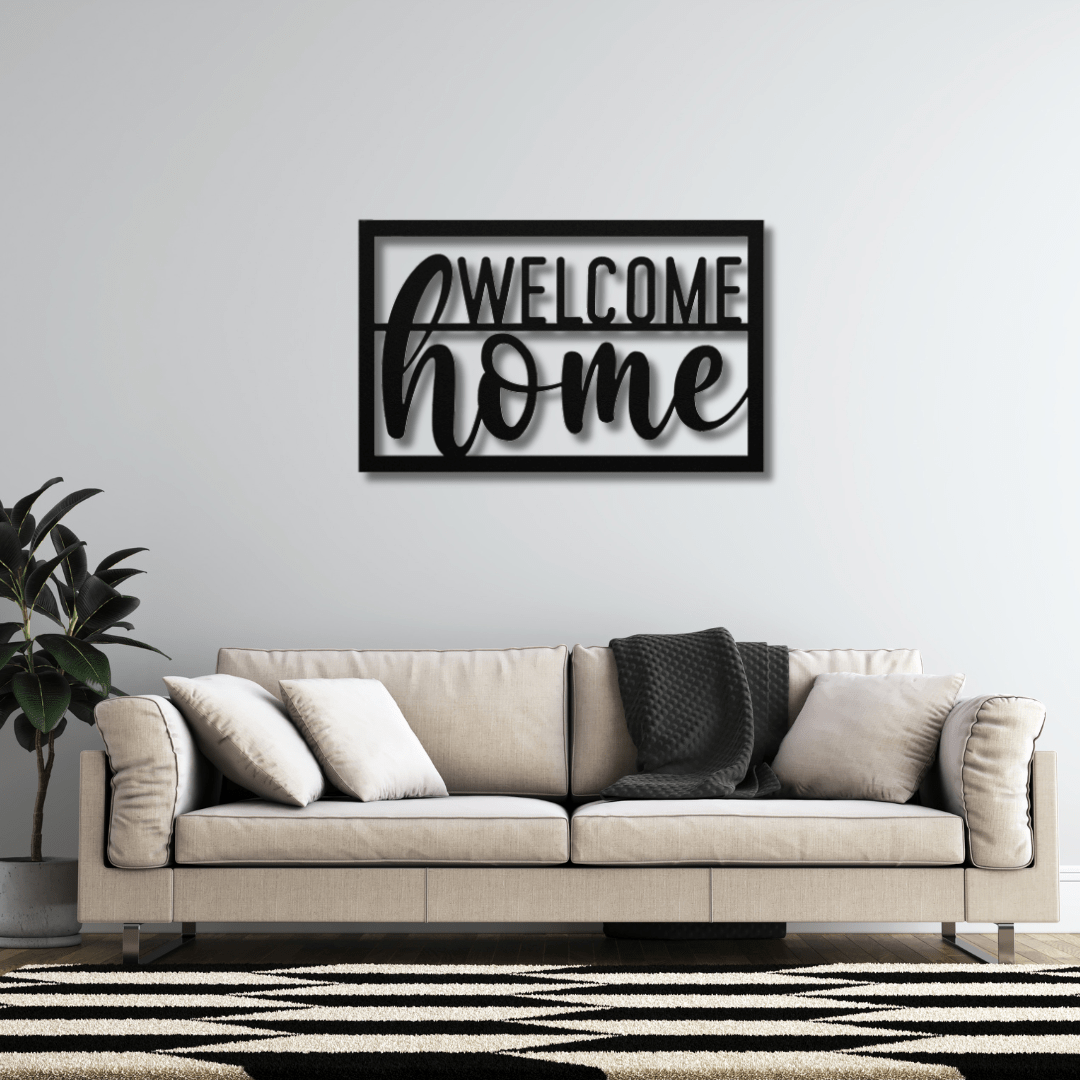 Wall Art Black / 12 Inch Welcome Home Wall Art