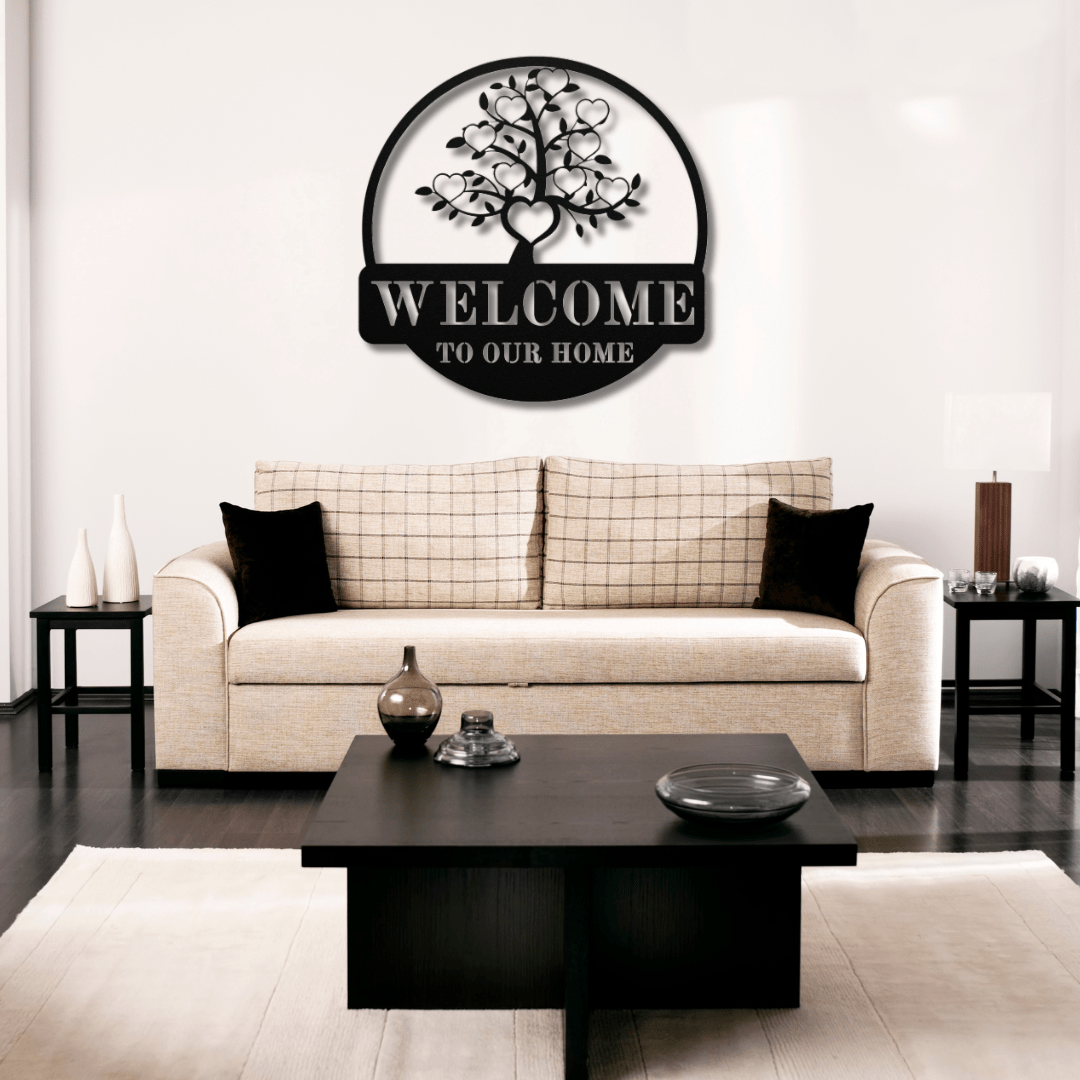 Wall Art Black / 12 Inch Welcome to Our Home Family Tree