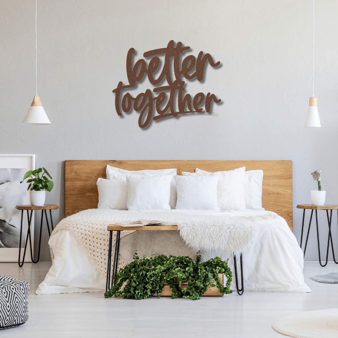 Wall Art Copper / 12 Inch Better Together Metal Word Art