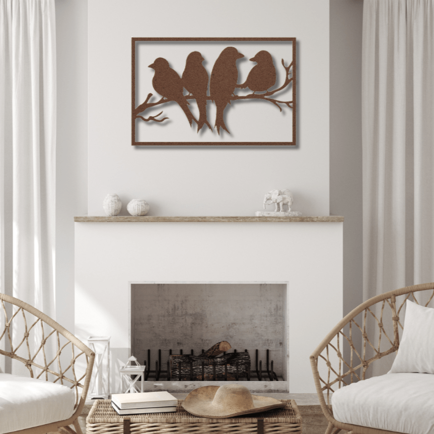 Wall Art Copper / 12 Inch Birds Flock Together Wall Art