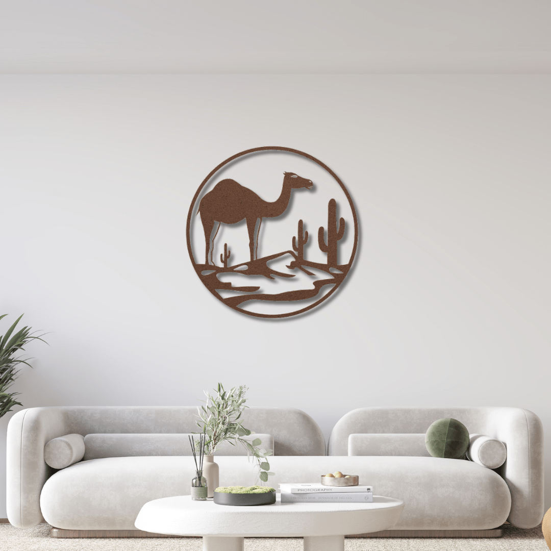 Wall Art Copper / 12 Inch Camel in the Desert Wall Art