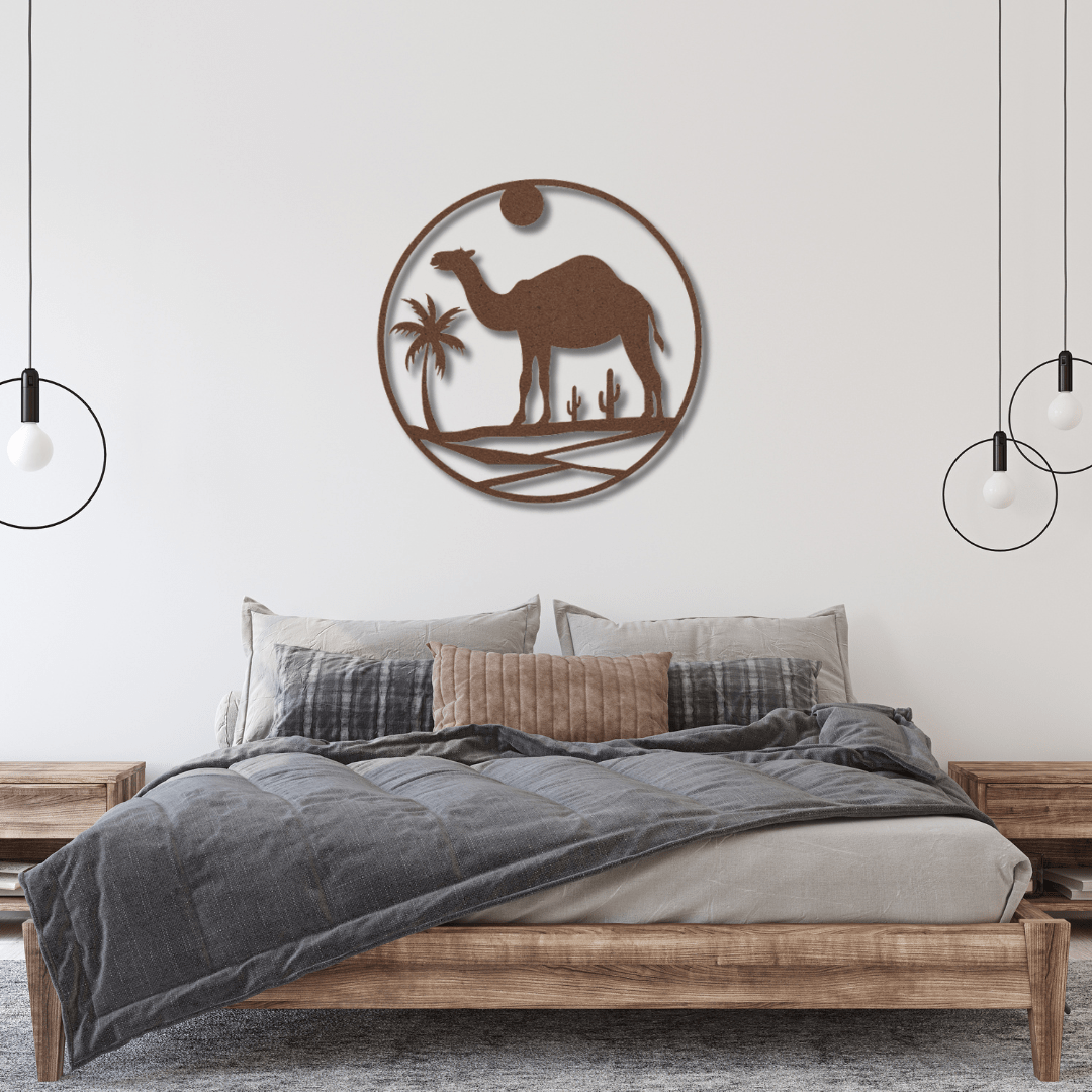 Wall Art Copper / 12 Inch Camel in the Desert Wall Decor