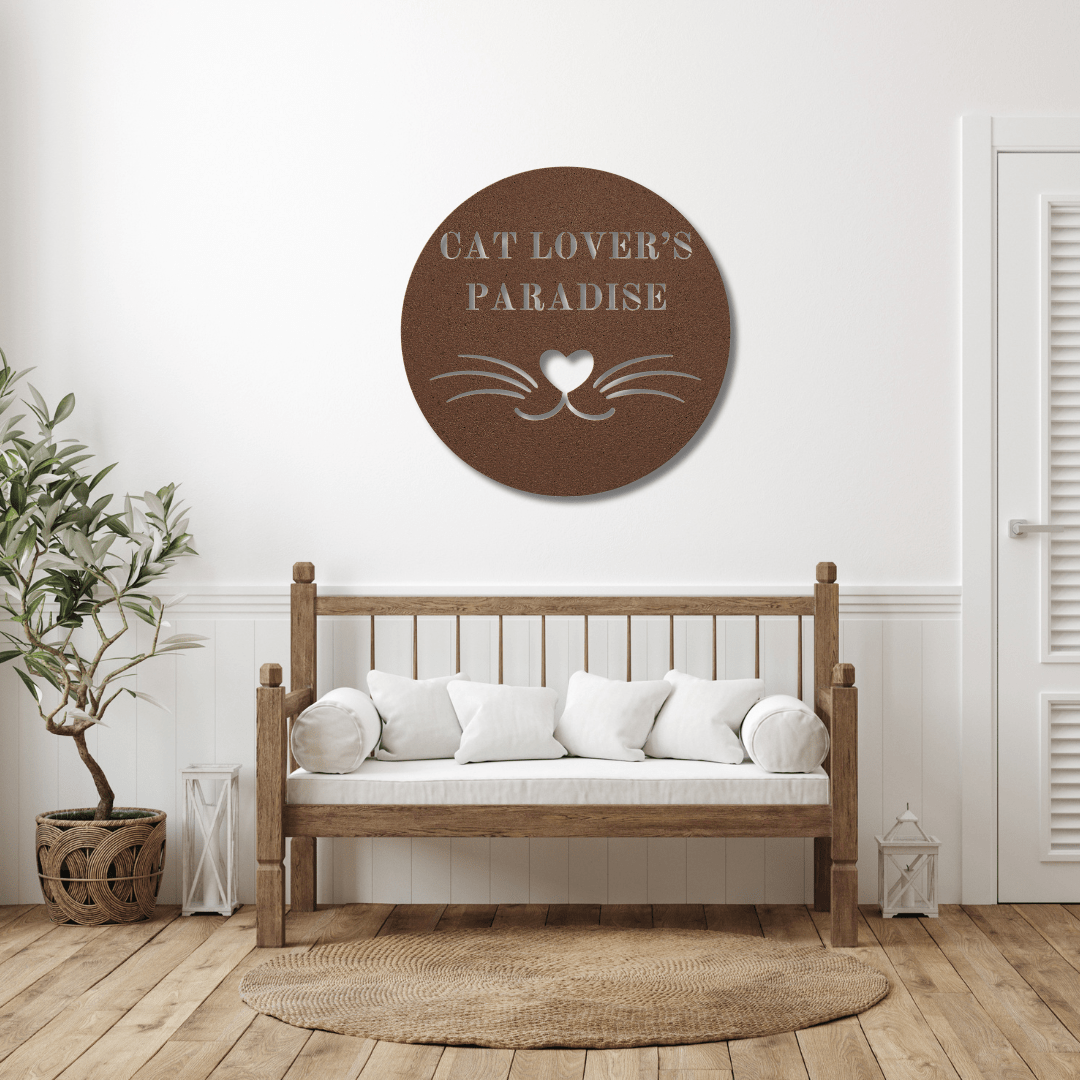 Wall Art Copper / 12 Inch Cat Lover's Paradise Wall Art