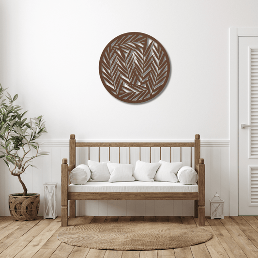 Wall Art Copper / 12 Inch Decorative Leaves