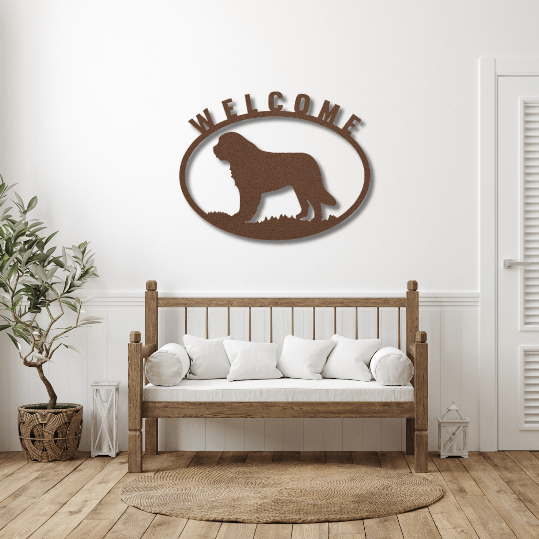 Wall Art Copper / 12 Inch Dog Welcome Sign