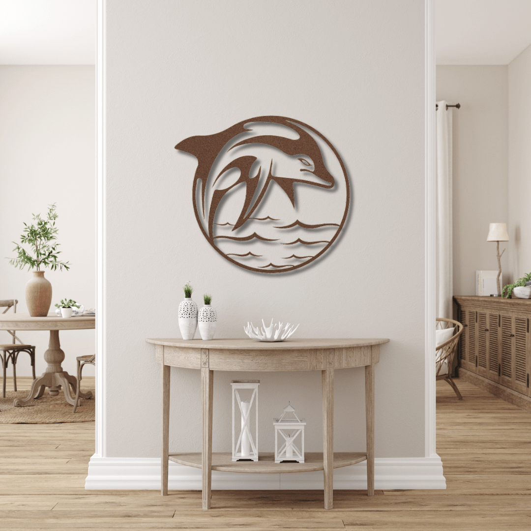 Wall Art Copper / 12 Inch Dolphin Wall Art