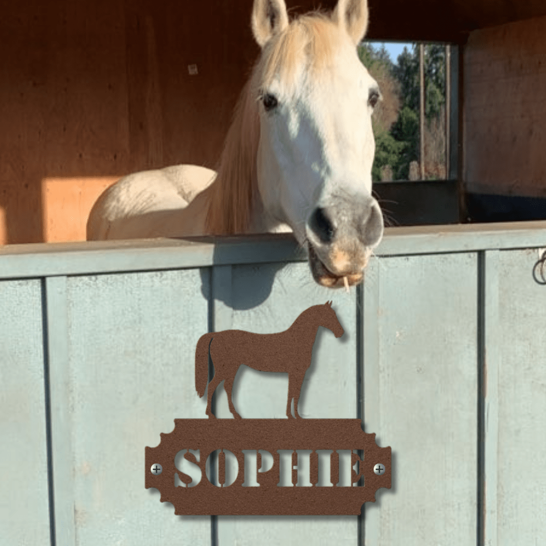 Wall Art Copper / 12 Inch Elegant Equine Signature Nameplate