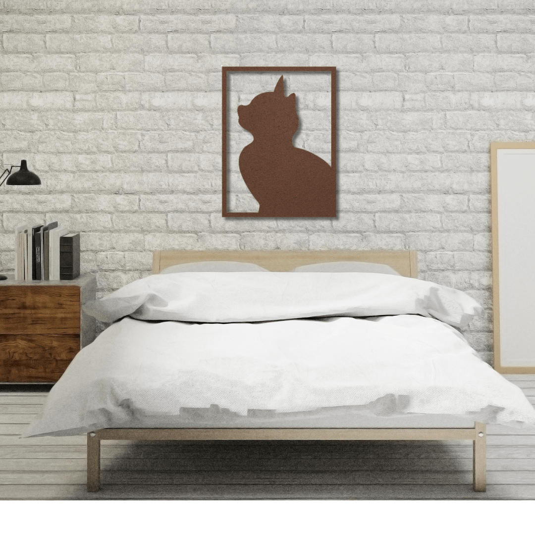 Wall Art Copper / 12 Inch Gazing Cat Wall Art