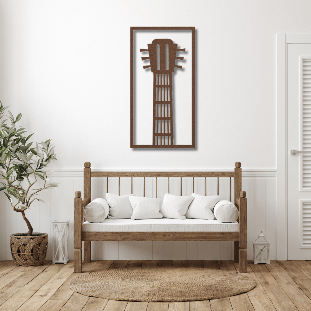 Wall Art Copper / 12 Inch Guitar Neck Wall Art in a Rectangle Frame