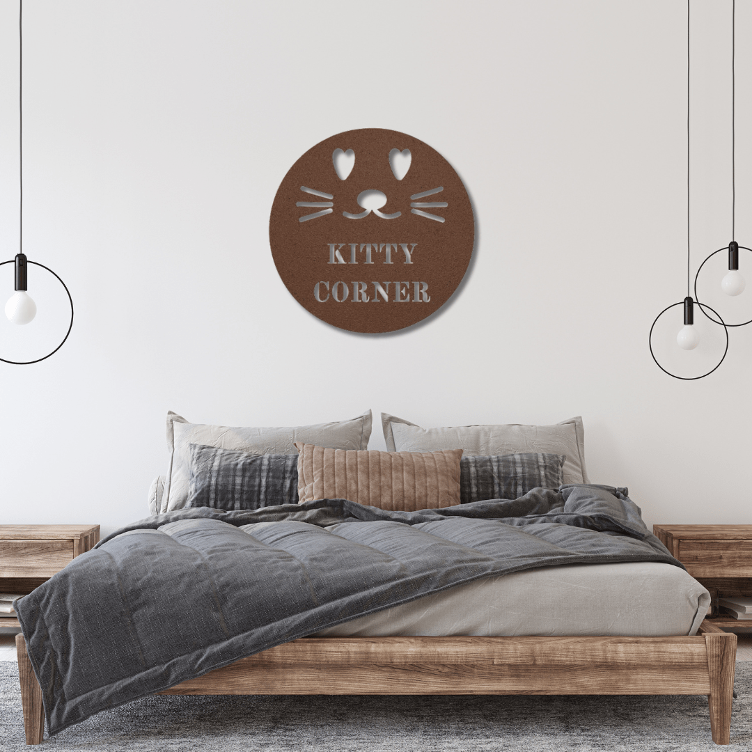 Wall Art Copper / 12 Inch Kitty Corner Cat Wall Art