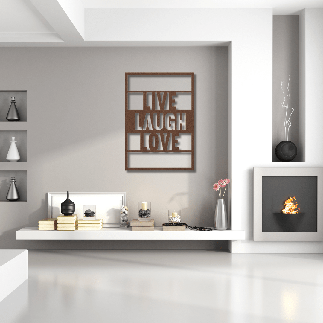 Wall Art Copper / 12 Inch Live, Laugh, Love Wall Art