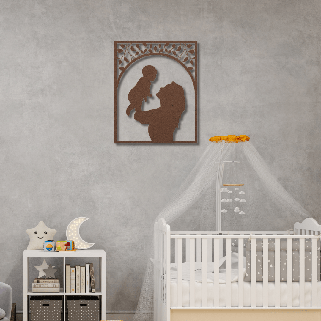 Wall Art Copper / 12 Inch Mom and Baby Wall Art