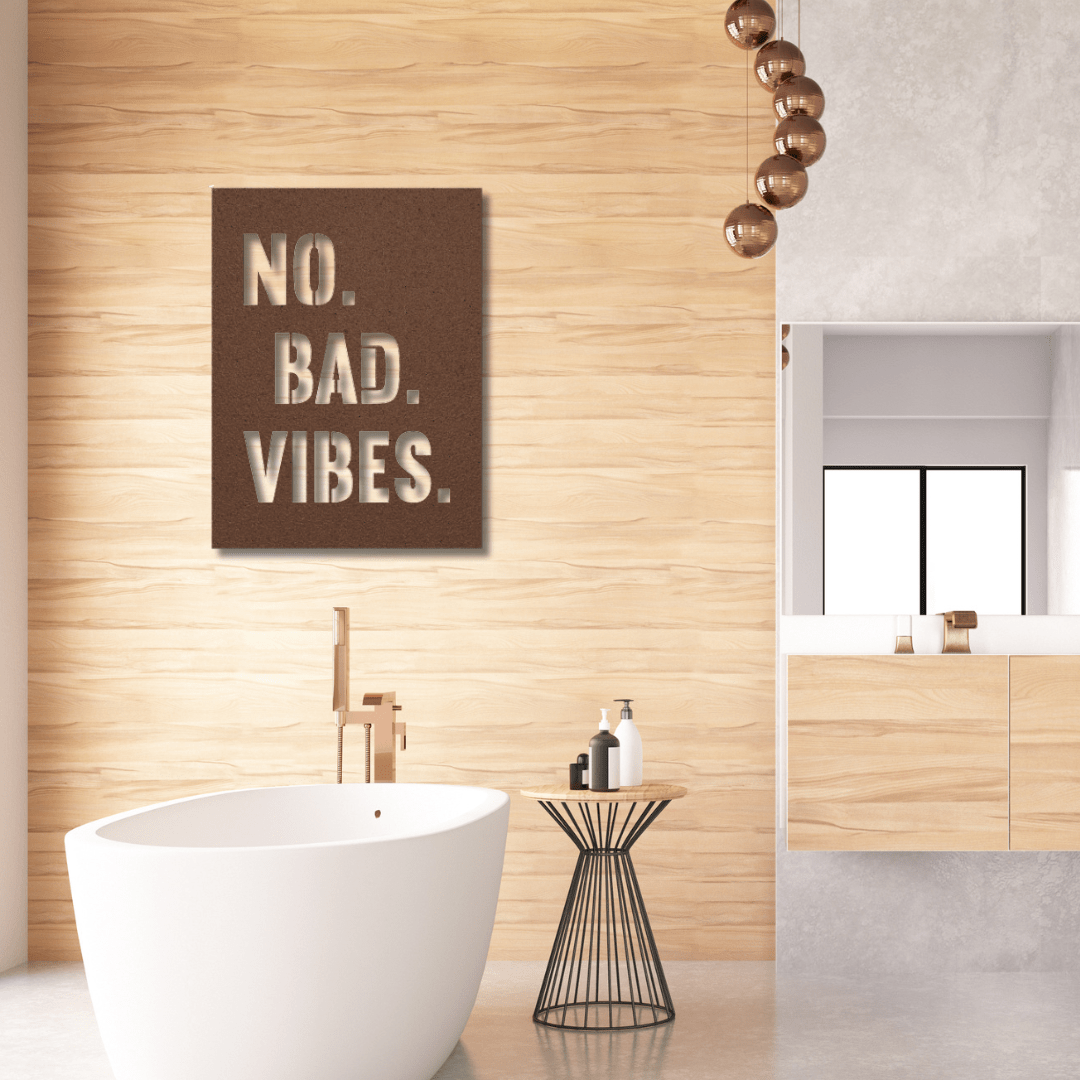 Wall Art Copper / 12 Inch No. Bad. Vibes. Metal Wall Art