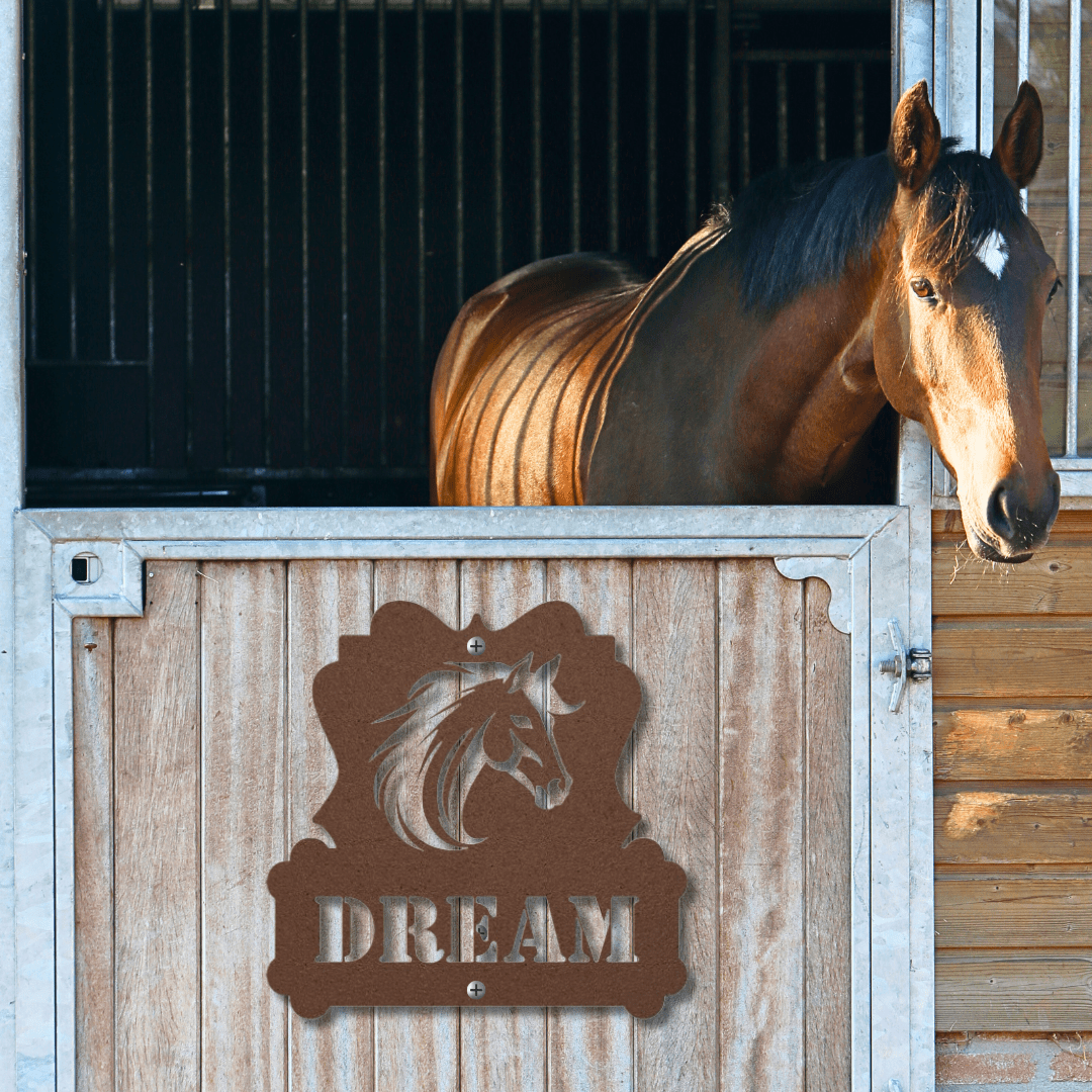 Wall Art Copper / 12 Inch Regal Horsehead Nameplate