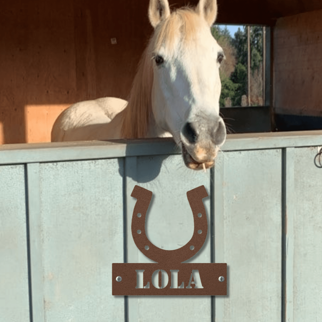 Wall Art Copper / 12 Inch Timeless Horseshoe Nameplate