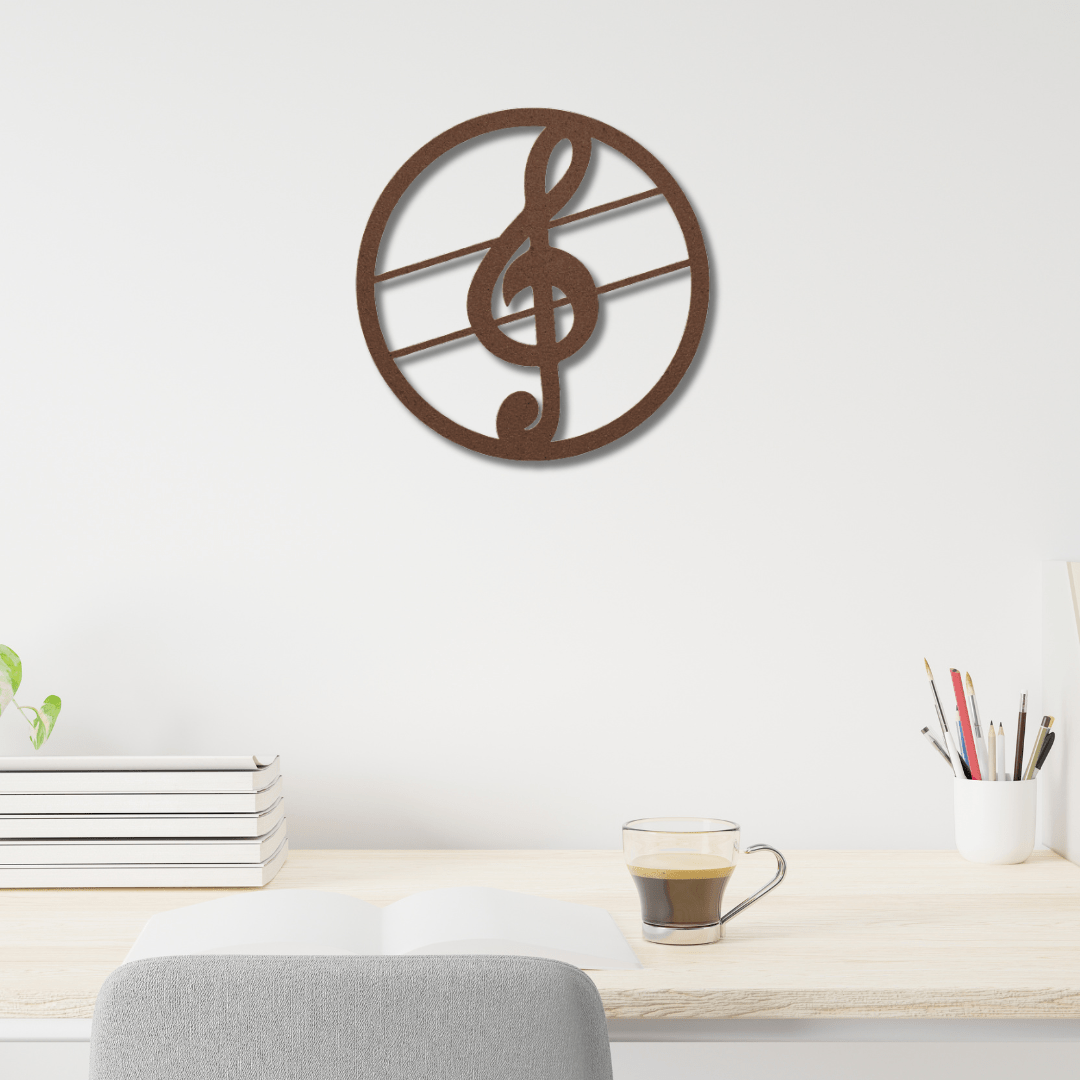 Wall Art Copper / 12 Inch Treble Clef Music Wall Art