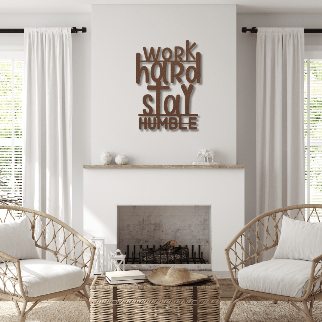 Wall Art Copper / 12 Inch Work Hard Stay Humble Word Art