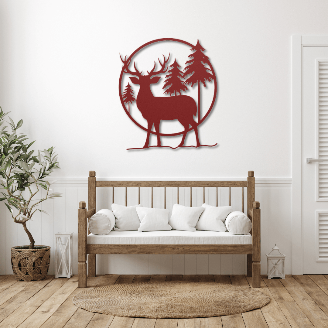 Wall Art Red / 12 Inch Beautiful Elk Wall Art