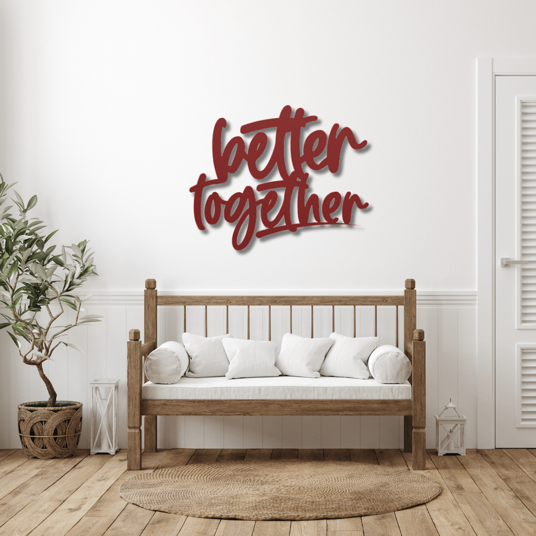 Wall Art Red / 12 Inch Better Together Metal Word Art