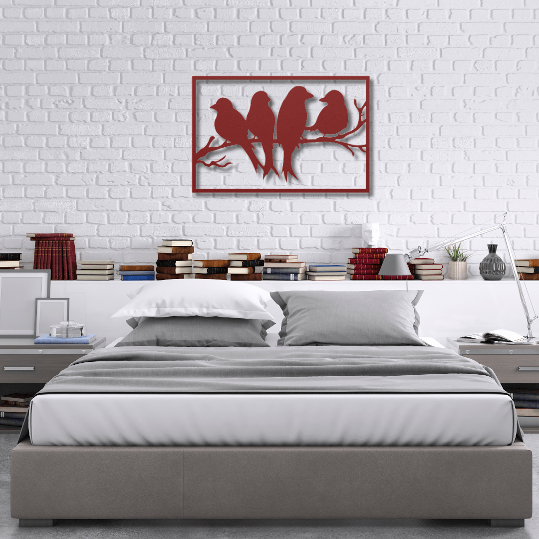 Wall Art Red / 12 Inch Birds Flock Together Wall Art