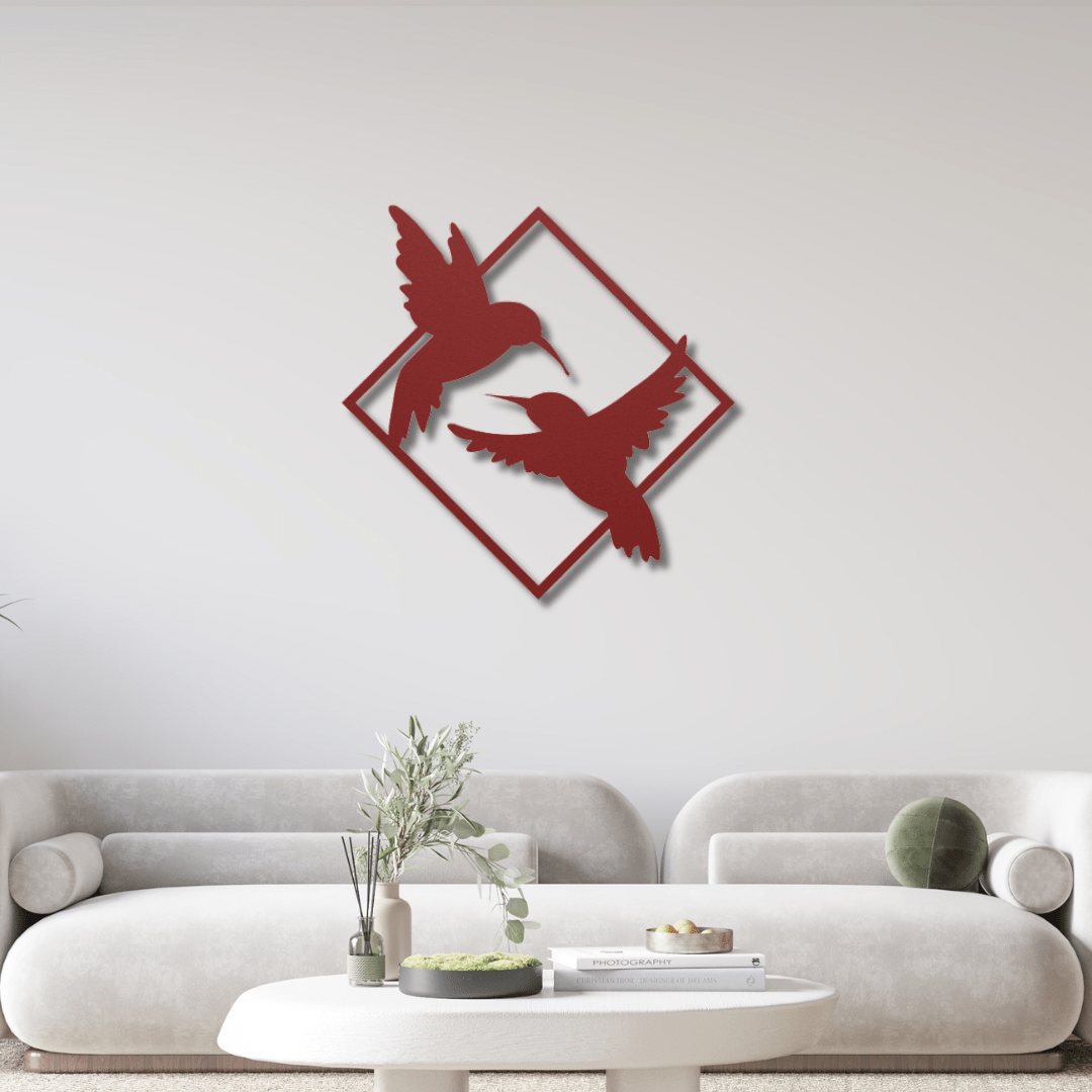 Wall Art Red / 12 Inch Birds Playing Wall Art