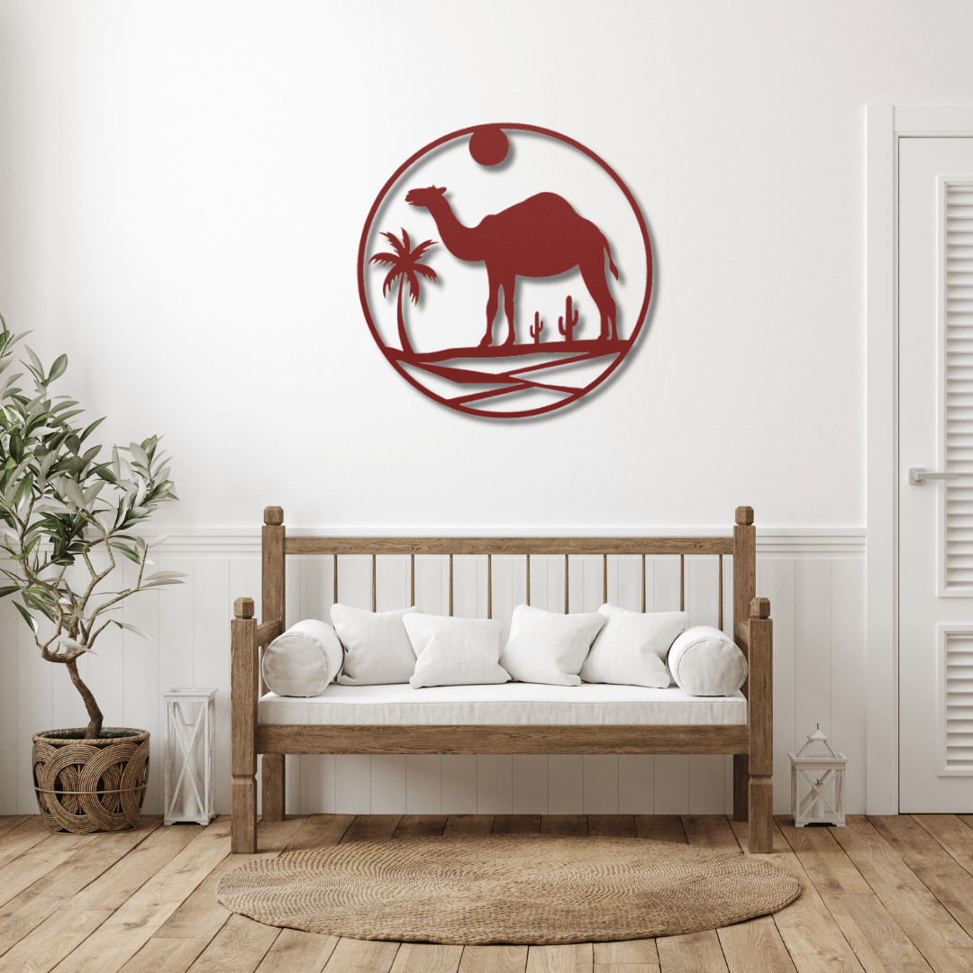 Wall Art Red / 12 Inch Camel in the Desert Wall Decor