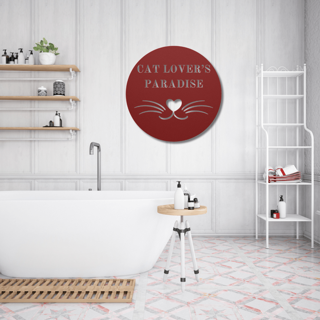 Wall Art Red / 12 Inch Cat Lover's Paradise Wall Art